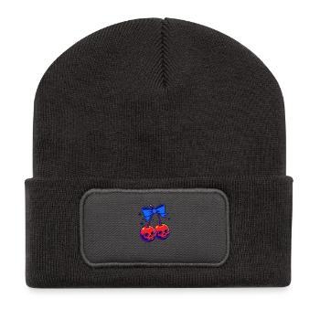 Retro Cherries Skull Vintage Design - Recycled Patch Beanie - dark grey - Front