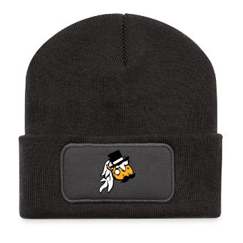 Cheval Sir Lord Rich Monocle Lunettes Chapeau haut de forme - Beanie recyclé à patch - charbon - Devant