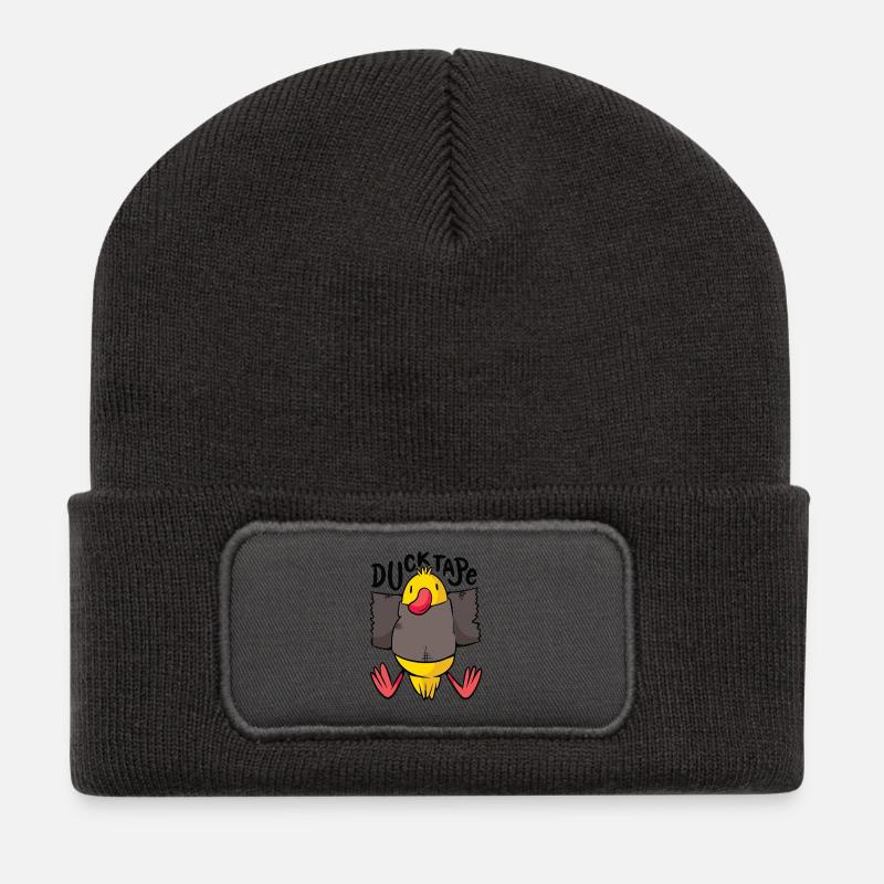 Duck Taping Comedy Charakterdesign - Recycelte Patch Beanie - Dunkelgrau