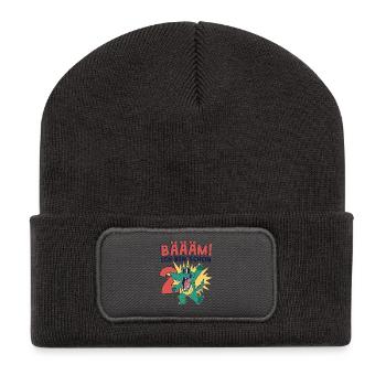 2 Geburtstag Krokodil Geschenk Junge 2 Jahre - Recycelte Patch Beanie - Dunkelgrau - Vorne