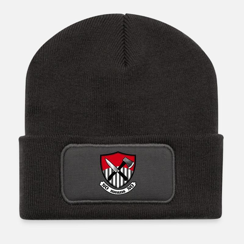 Shield with axe and knife - Recycled Patch Beanie - dark grey