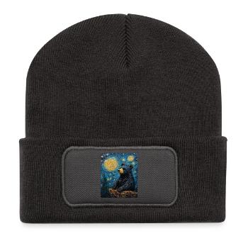 Bear Bears Van Gogh Style Starry Night - Recycled Patch Beanie - dark grey - Front