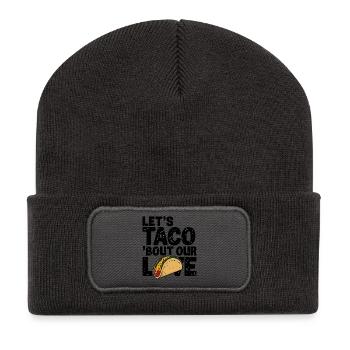 Célébration de l'amour du taco, amateur de cuisine mexicaine - Beanie recyclé à patch - charbon - Devant