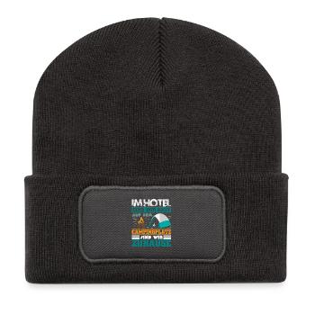 Camper Camping Caravane Dicton - Beanie recyclé à patch - charbon - Devant