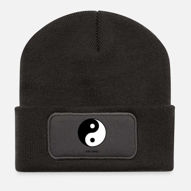 Yin Yang - Beanie recyclé à patch - charbon