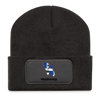 Ile de Madinina 972 avec drapeau - Sticker - Beanie recyclé à patch - charbon - Devant