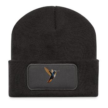 Colibri Colibri Colibri Oiseau Colibris Colibri mignon - Beanie recyclé à patch - charbon - Devant