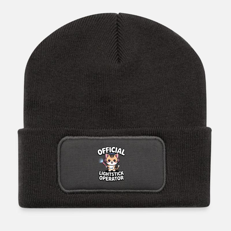 K-Pop Fan Lightstick Korea - Recycled Patch Beanie - dark grey