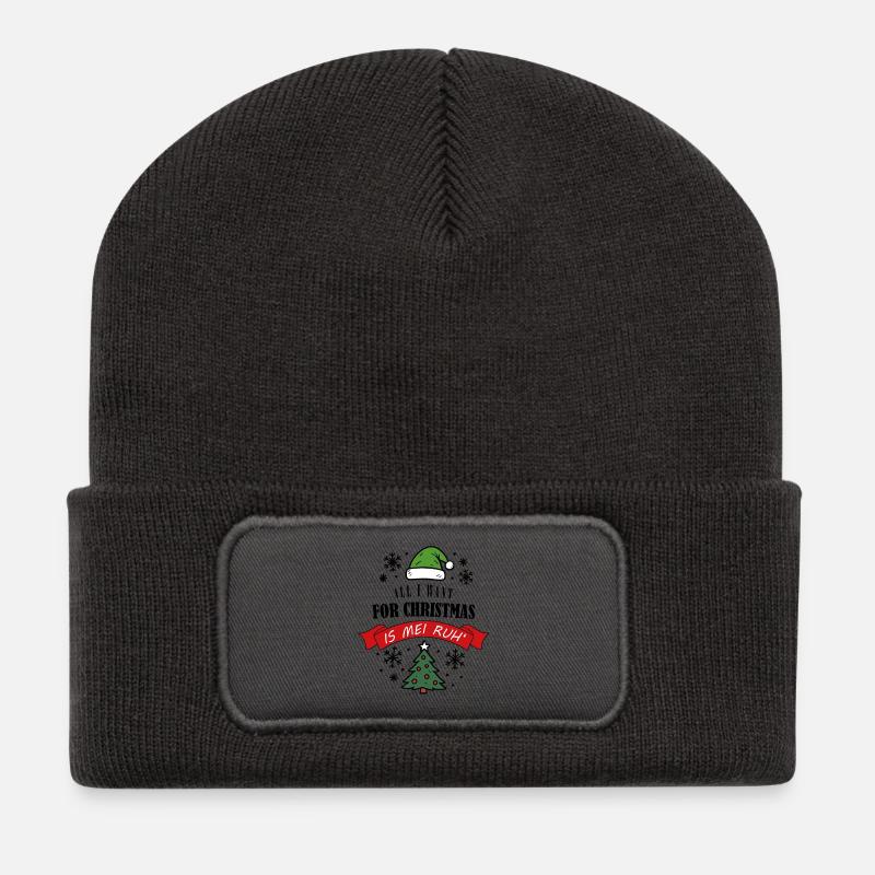 Weihnachtsmuffel Spruch Anti Weihnachten - Recycelte Patch Beanie - Dunkelgrau