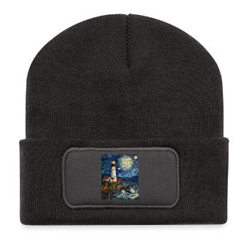 Phare Mer Baltique Mer Nord Plage Nord - Beanie recyclé à patch - charbon - Devant
