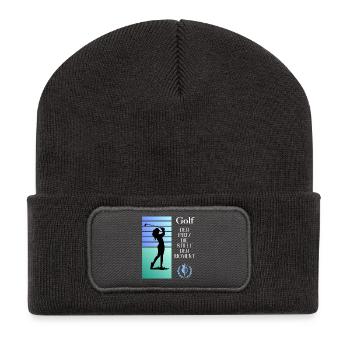 Golfer in a quiet moment - Recycled Patch Beanie - dark grey - Front