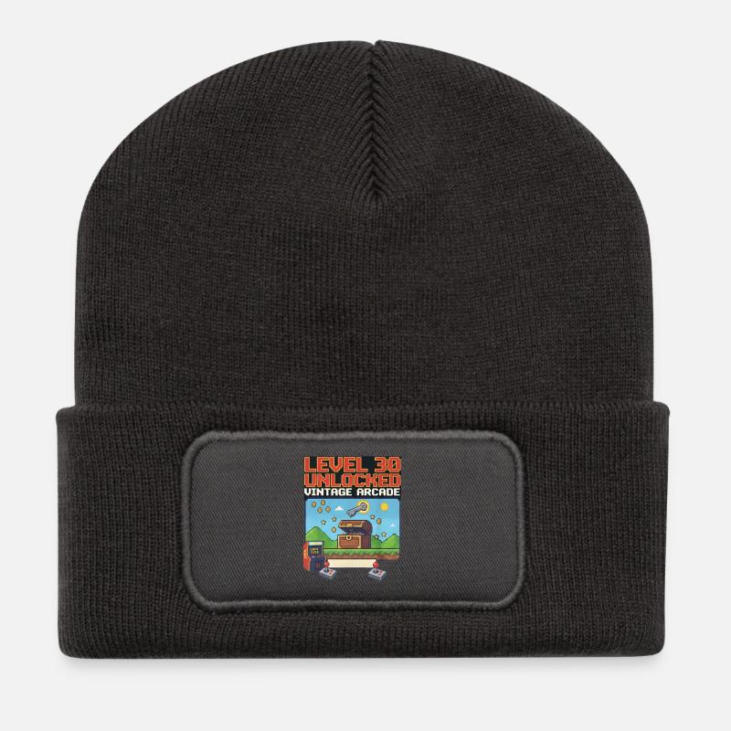 Niveau 30 Arcade vintage débloquée - Beanie recyclé à patch - charbon