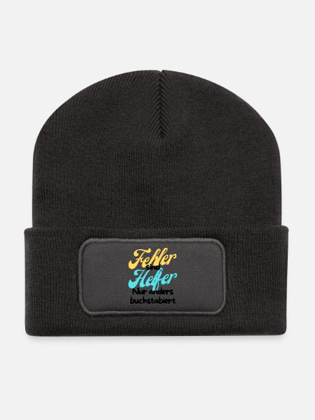 Error Helper Gradient Script - Recycled Patch Beanie - dark grey