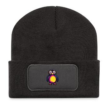 Pingouin Halloween Zombie - Beanie recyclé à patch - charbon - Devant