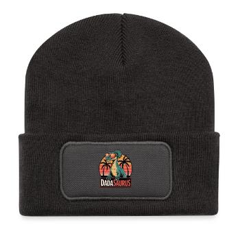 Dadasaurus Cool Dinosaur Retro Palm Trees - Recycled Patch Beanie - dark grey - Front