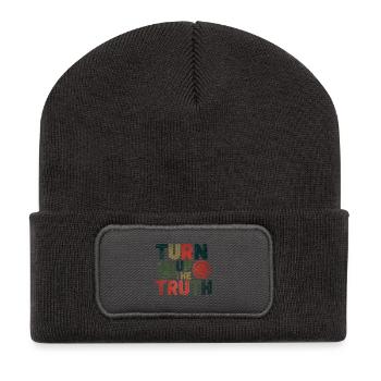 Retro Grunge – Montez la vérité - Beanie recyclé à patch - charbon - Devant