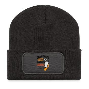 Influencer meines eigenen Lebens - Recycelte Patch Beanie - Dunkelgrau - Vorne