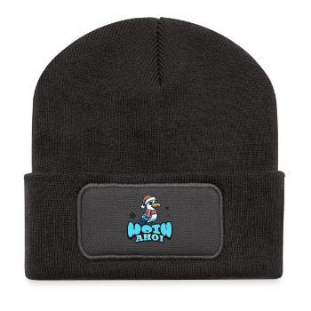 Moin Ahoy with Seagull - Recycled Patch Beanie - dark grey - Front