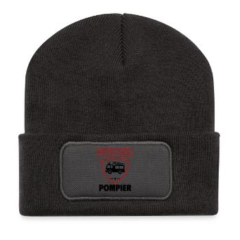 Super Firefighter, Vatertag, Weihnachten - Recycelte Patch Beanie - Dunkelgrau - Vorne