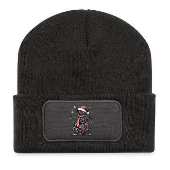 CYcling Weihnachten Sport Weihnachtsmann - Recycelte Patch Beanie - Dunkelgrau - Vorne