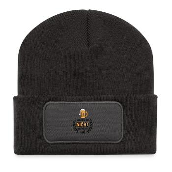 Da geh ich nicht nüchtern hin / Bier Party Spruch - Recycelte Patch Beanie - Dunkelgrau - Vorne