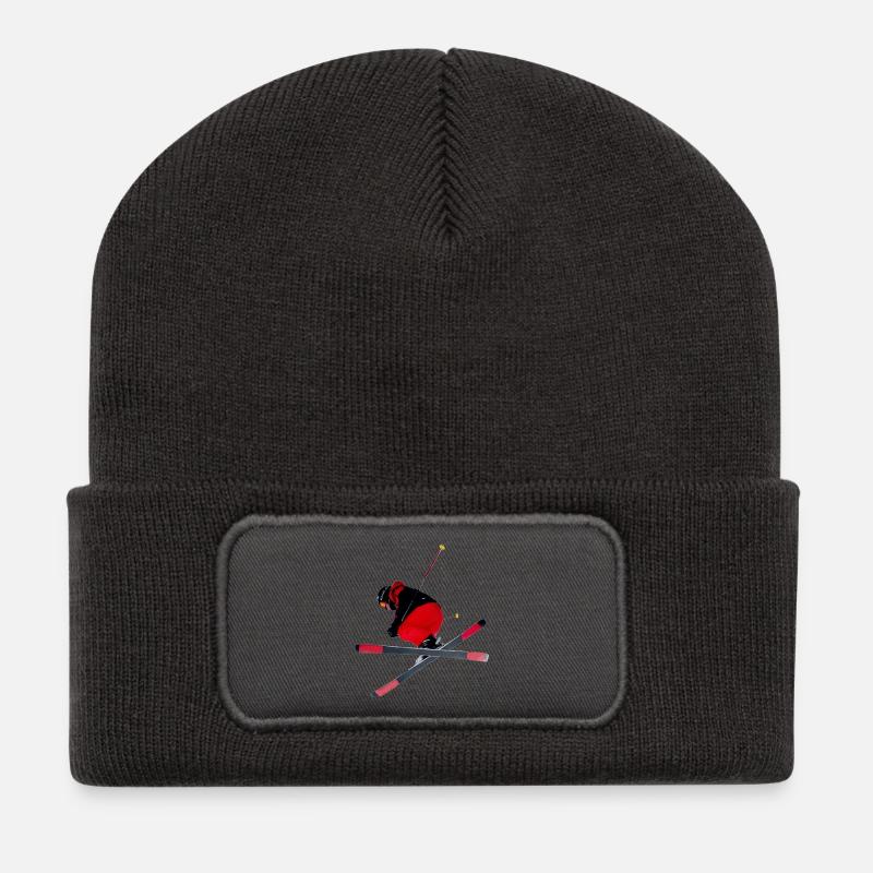 Skifahrer - Recycelte Patch Beanie - Dunkelgrau