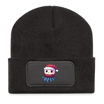 Jellyfish Christmas - Recycled Patch Beanie - dark grey - Front