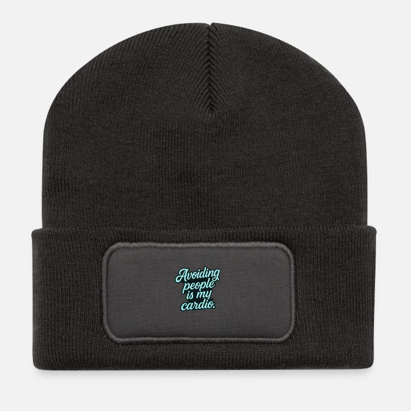 Avoiding people is my cardio. – Introvert Tattoo S - Recycelte Patch Beanie - Dunkelgrau