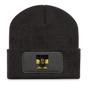 No Hair Dont Care Sphynx Cat  - Recycled Patch Beanie - dark grey - Front