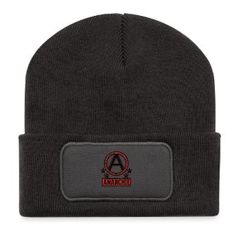 Anarchie – Punk – Revolution - Recycelte Patch Beanie - Dunkelgrau - Vorne