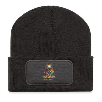 Disco Nights Aquarelle | Soirée dansante rétro des années 70 - Beanie recyclé à patch - charbon - Devant
