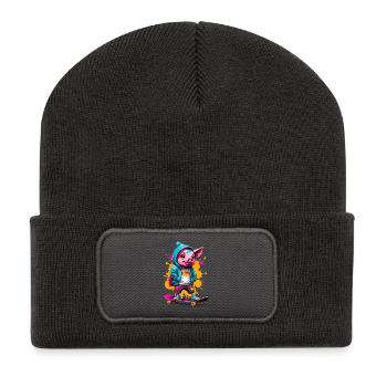 Pig Skate Streetwear Splash - Beanie recyclé à patch - charbon - Devant