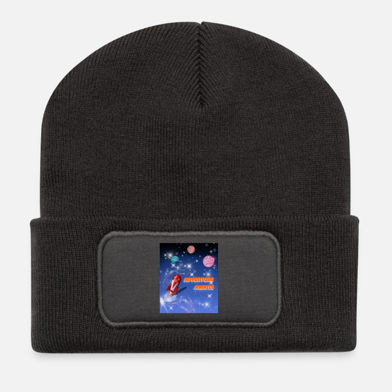 Adventure Awaits – Space Dreams for Little Entde - Recycled Patch Beanie - dark grey