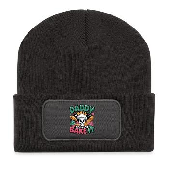 Daddy Will Bake It Skull Chef - Recycled Patch Beanie - dark grey - Front