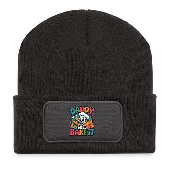 DADDY WILL BAKE IT Crâne Bakery Design - Beanie recyclé à patch - charbon - Devant