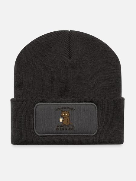 Rente Rentner Rentnerin Renteneintritt lustig - Recycelte Patch Beanie - Dunkelgrau