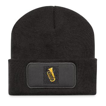 Euphonium-Musikanmerkungen Blechbläser - Recycelte Patch Beanie - Dunkelgrau - Vorne