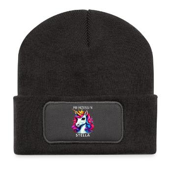 EINHORN PRINZESSIN STELLA - Recycelte Patch Beanie - Dunkelgrau - Vorne