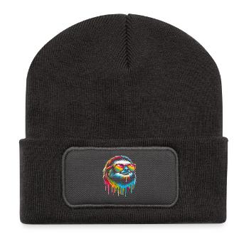 Sloth Sloth Art Lazy Sloth Fan - Recycled Patch Beanie - dark grey - Front