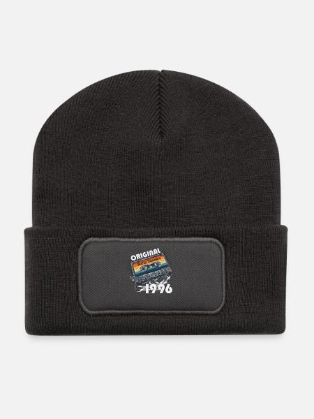 30. Geburtstag Kassette Dezember Jahrgang 1996 - Recycelte Patch Beanie - Dunkelgrau