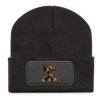 Bigfoot, Héros de la Lumière de Noël - Beanie recyclé à patch - charbon - Devant
