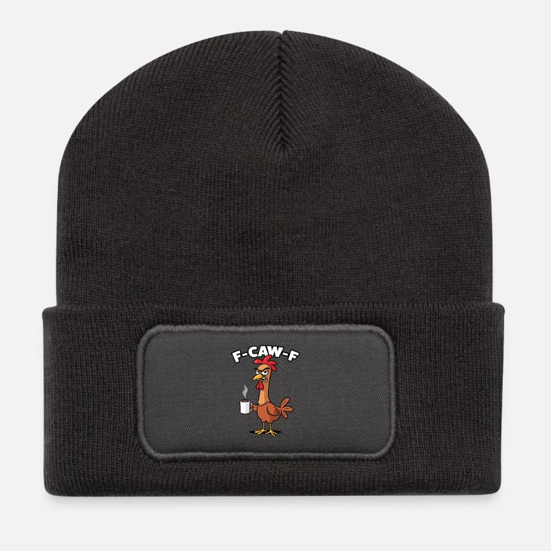 f-caw-f - Recycelte Patch Beanie - Dunkelgrau