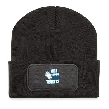 J’adore les dindes - pour les amis dindons - Beanie recyclé à patch - charbon - Devant