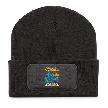 Vacances en croisière familiale de l’équipe d’anniversaire 2026 - Beanie recyclé à patch - charbon - Devant