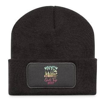 NYC Girls Trip 2027 - Recycelte Patch Beanie - Dunkelgrau - Vorne
