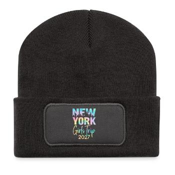 Voyage entre filles New York 2027 - Beanie recyclé à patch - charbon - Devant