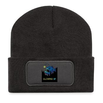Poisson-grenouille du 8e anniversaire qui brille - Beanie recyclé à patch - charbon - Devant
