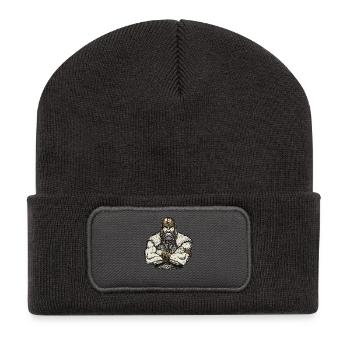 Wikinger Viking Legende Seemann Odin Rabe Kämpfer - Recycelte Patch Beanie - Dunkelgrau - Vorne