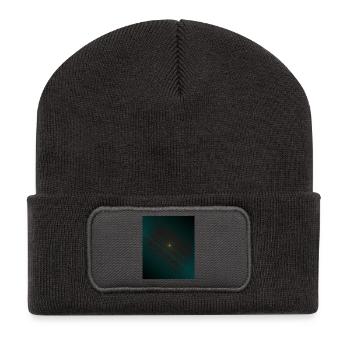 Spirale de lutte turquoise au centre - Beanie recyclé à patch - charbon - Devant