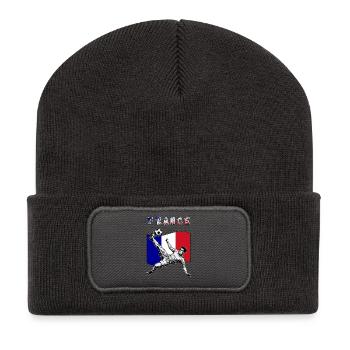 Football France Flag Overhead Kick - Recycled Patch Beanie - dark grey - Front
